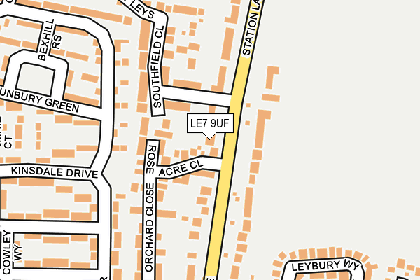 LE7 9UF map - OS OpenMap – Local (Ordnance Survey)