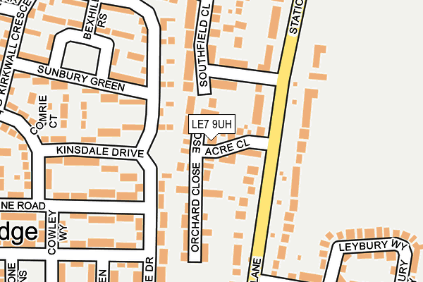 LE7 9UH map - OS OpenMap – Local (Ordnance Survey)