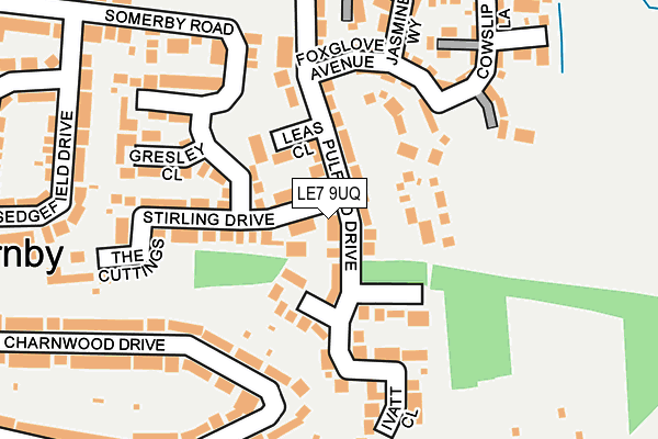 LE7 9UQ map - OS OpenMap – Local (Ordnance Survey)