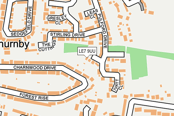 LE7 9UU map - OS OpenMap – Local (Ordnance Survey)