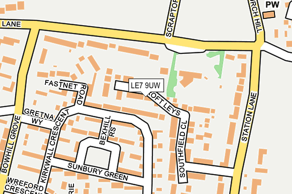 LE7 9UW map - OS OpenMap – Local (Ordnance Survey)