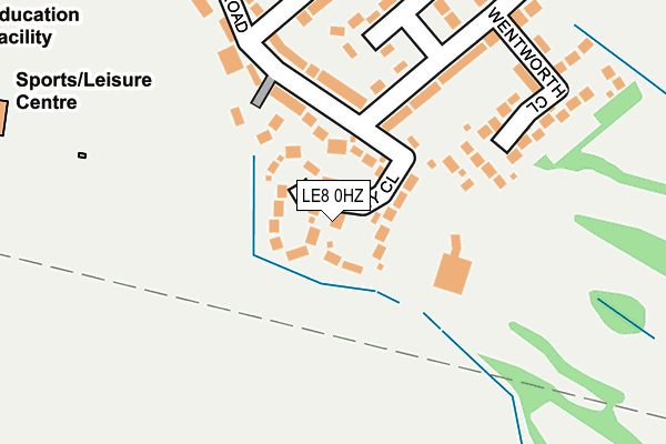 LE8 0HZ map - OS OpenMap – Local (Ordnance Survey)