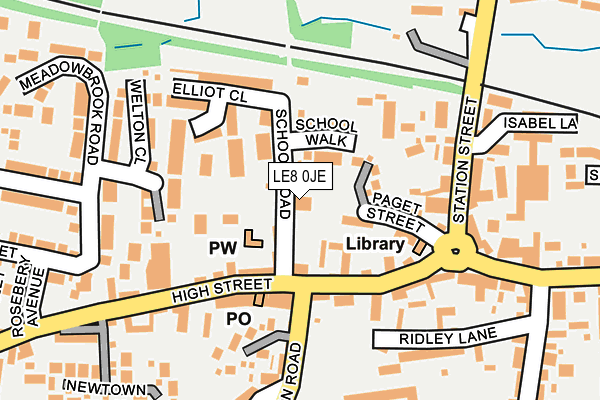 LE8 0JE map - OS OpenMap – Local (Ordnance Survey)