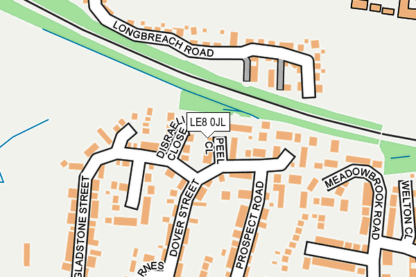 LE8 0JL map - OS OpenMap – Local (Ordnance Survey)