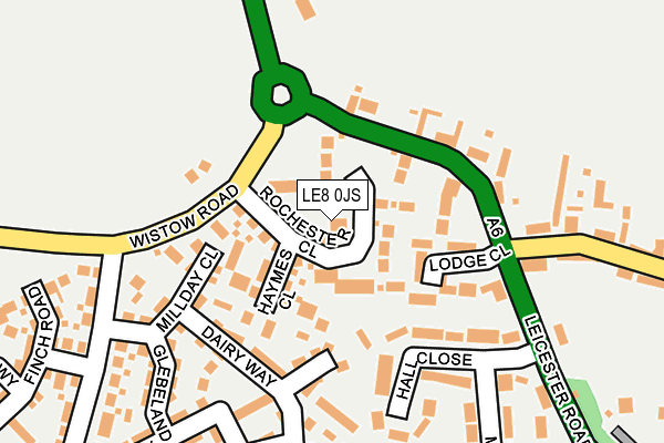 LE8 0JS map - OS OpenMap – Local (Ordnance Survey)