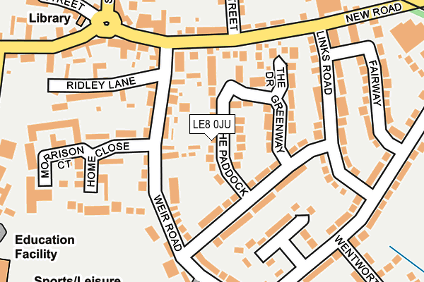 LE8 0JU map - OS OpenMap – Local (Ordnance Survey)