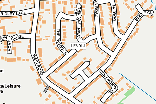 LE8 0LJ map - OS OpenMap – Local (Ordnance Survey)