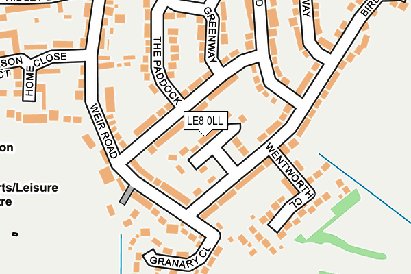 LE8 0LL map - OS OpenMap – Local (Ordnance Survey)