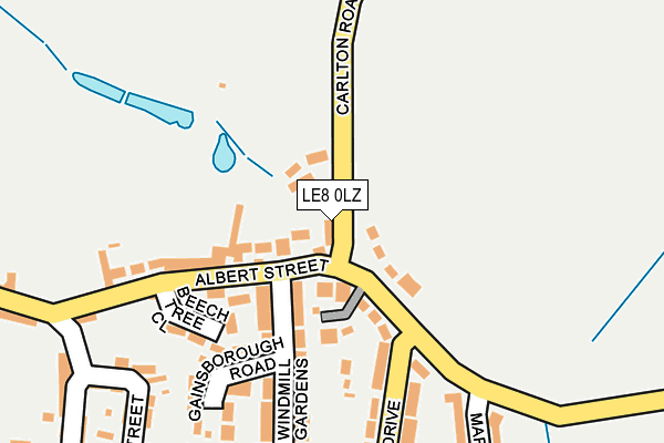 LE8 0LZ map - OS OpenMap – Local (Ordnance Survey)