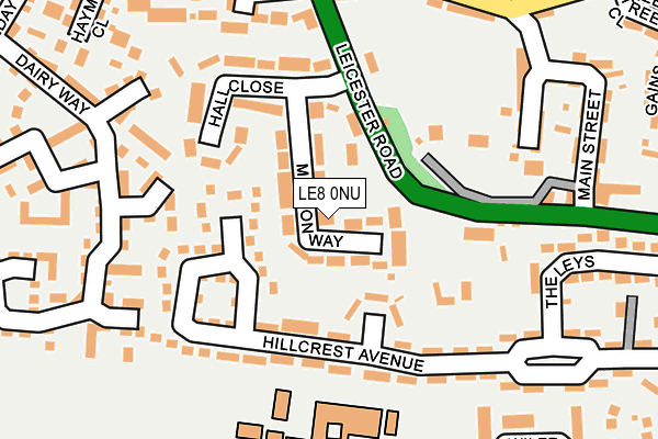 LE8 0NU map - OS OpenMap – Local (Ordnance Survey)
