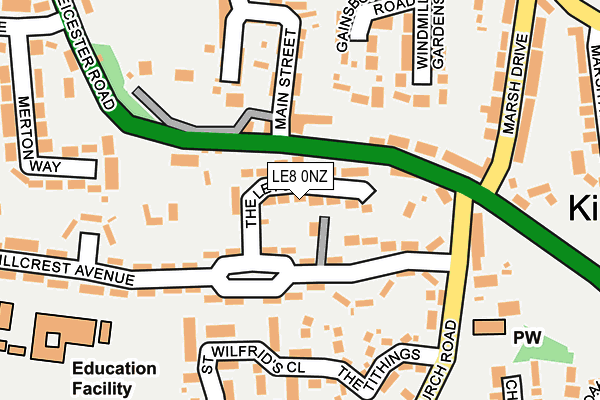 LE8 0NZ map - OS OpenMap – Local (Ordnance Survey)
