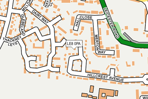 LE8 0PA map - OS OpenMap – Local (Ordnance Survey)