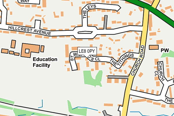 LE8 0PY map - OS OpenMap – Local (Ordnance Survey)