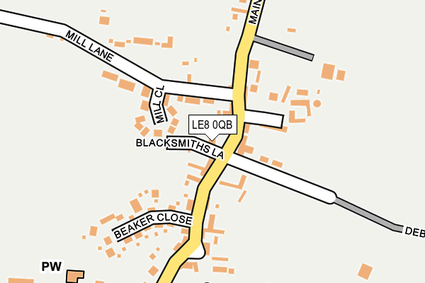 LE8 0QB map - OS OpenMap – Local (Ordnance Survey)