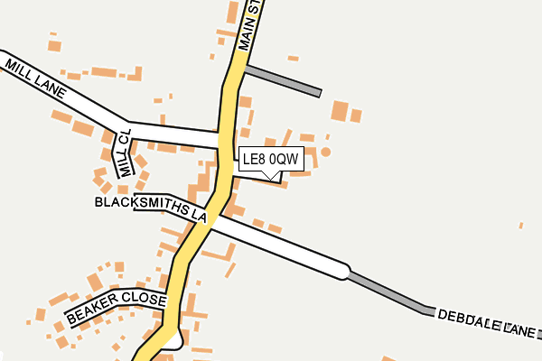LE8 0QW map - OS OpenMap – Local (Ordnance Survey)