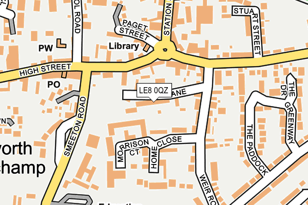 LE8 0QZ map - OS OpenMap – Local (Ordnance Survey)