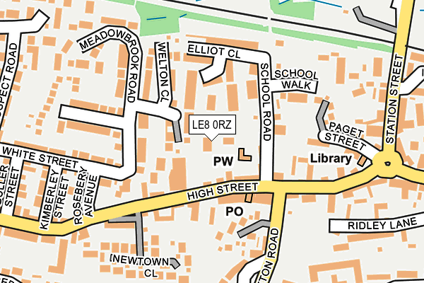 LE8 0RZ map - OS OpenMap – Local (Ordnance Survey)
