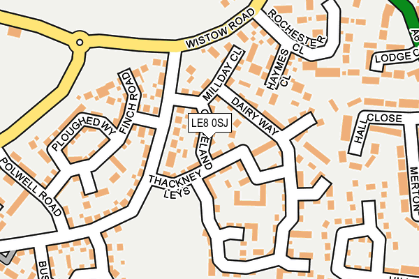 LE8 0SJ map - OS OpenMap – Local (Ordnance Survey)