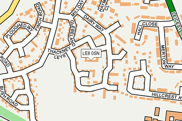 LE8 0SN map - OS OpenMap – Local (Ordnance Survey)
