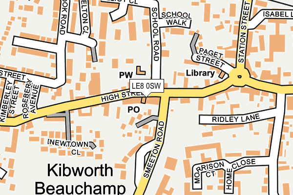LE8 0SW map - OS OpenMap – Local (Ordnance Survey)