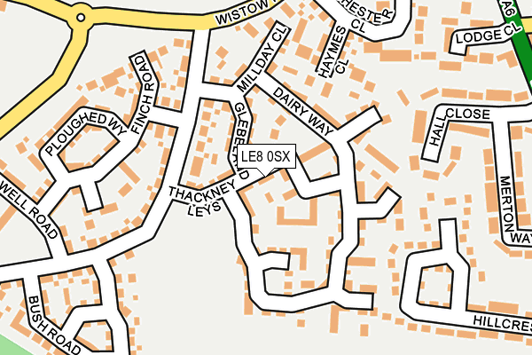 LE8 0SX map - OS OpenMap – Local (Ordnance Survey)