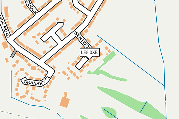 LE8 0XB map - OS OpenMap – Local (Ordnance Survey)