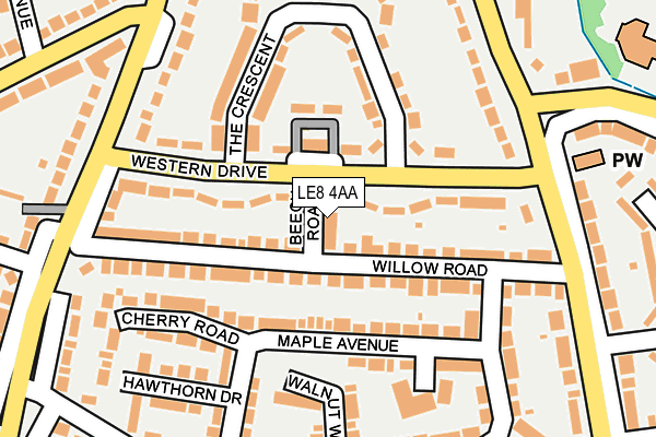 LE8 4AA map - OS OpenMap – Local (Ordnance Survey)