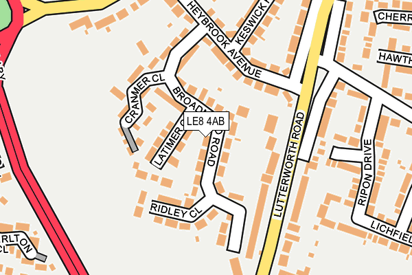 LE8 4AB map - OS OpenMap – Local (Ordnance Survey)