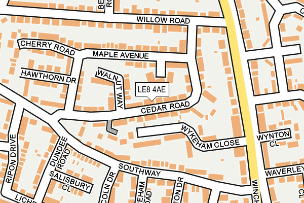 LE8 4AE map - OS OpenMap – Local (Ordnance Survey)