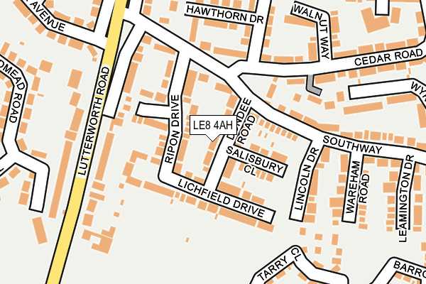 LE8 4AH map - OS OpenMap – Local (Ordnance Survey)