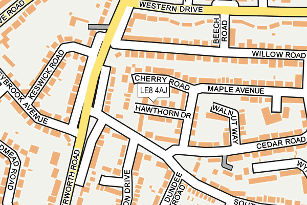 LE8 4AJ map - OS OpenMap – Local (Ordnance Survey)
