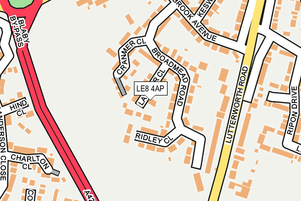 LE8 4AP map - OS OpenMap – Local (Ordnance Survey)
