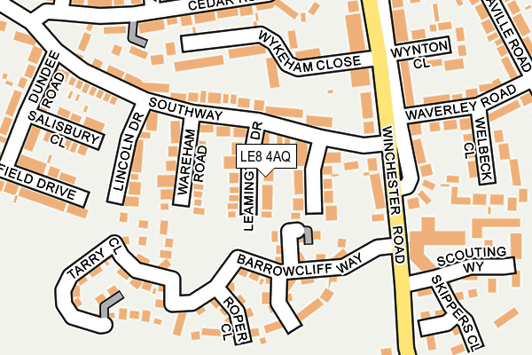LE8 4AQ map - OS OpenMap – Local (Ordnance Survey)