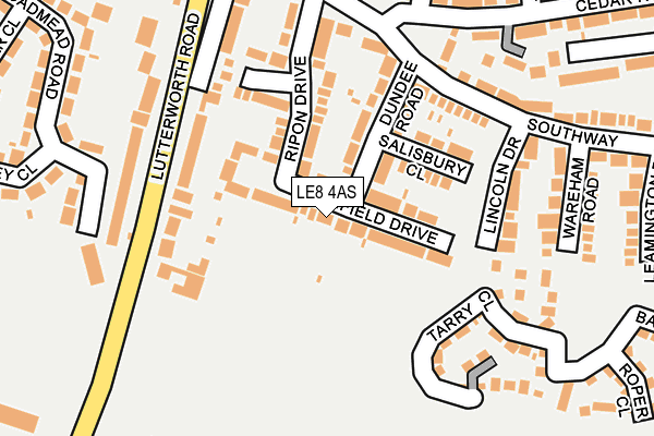 LE8 4AS map - OS OpenMap – Local (Ordnance Survey)