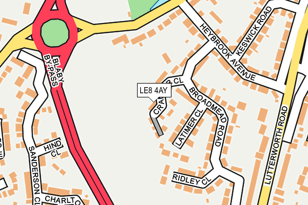 LE8 4AY map - OS OpenMap – Local (Ordnance Survey)
