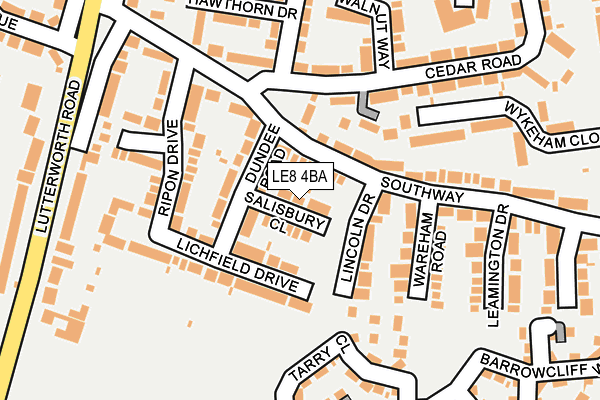 LE8 4BA map - OS OpenMap – Local (Ordnance Survey)