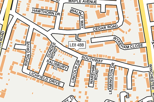 LE8 4BB map - OS OpenMap – Local (Ordnance Survey)
