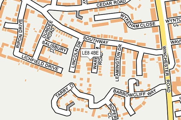 LE8 4BE map - OS OpenMap – Local (Ordnance Survey)