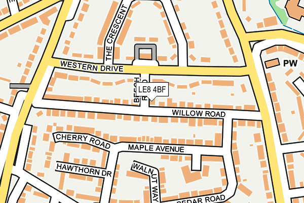 LE8 4BF map - OS OpenMap – Local (Ordnance Survey)