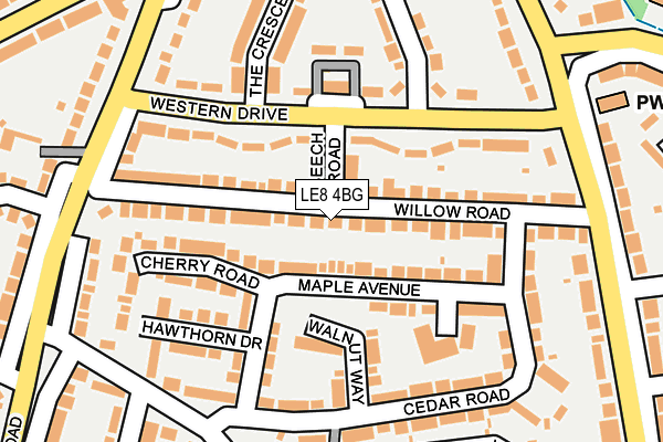 LE8 4BG map - OS OpenMap – Local (Ordnance Survey)