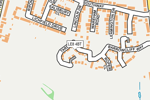 LE8 4BT map - OS OpenMap – Local (Ordnance Survey)