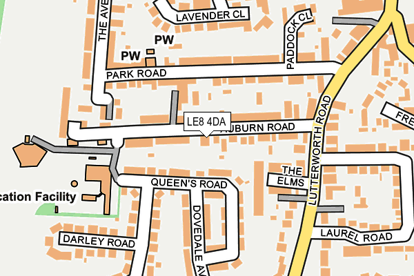 LE8 4DA map - OS OpenMap – Local (Ordnance Survey)
