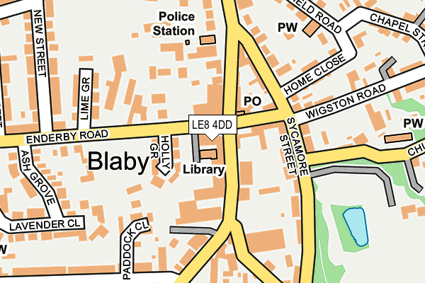 LE8 4DD map - OS OpenMap – Local (Ordnance Survey)