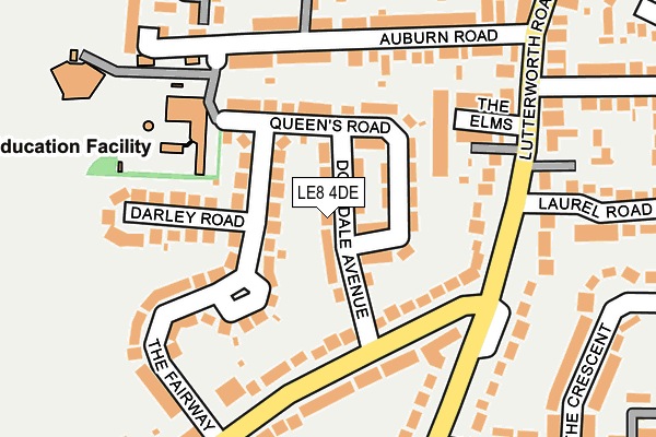 LE8 4DE map - OS OpenMap – Local (Ordnance Survey)