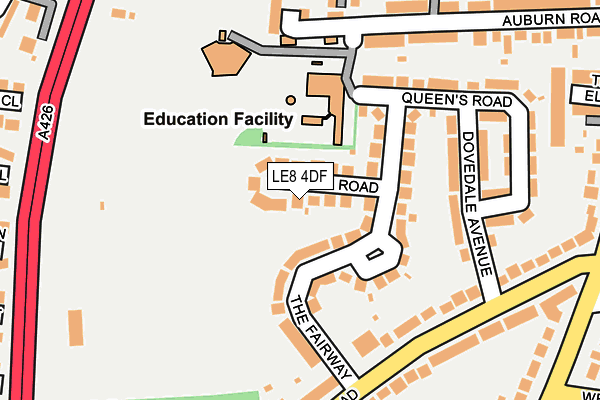 LE8 4DF map - OS OpenMap – Local (Ordnance Survey)