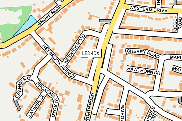 LE8 4DX map - OS OpenMap – Local (Ordnance Survey)