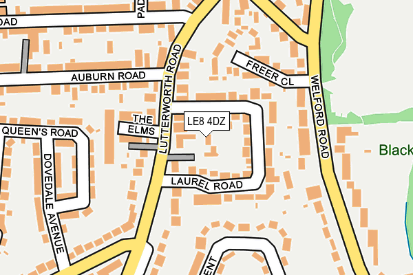 LE8 4DZ map - OS OpenMap – Local (Ordnance Survey)