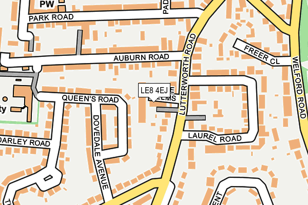 LE8 4EJ map - OS OpenMap – Local (Ordnance Survey)