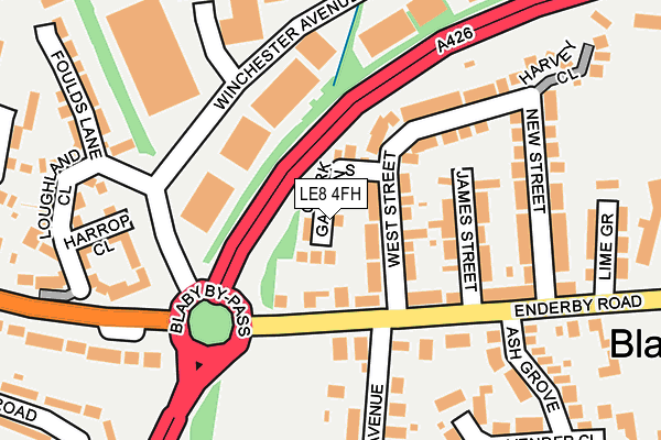 LE8 4FH map - OS OpenMap – Local (Ordnance Survey)