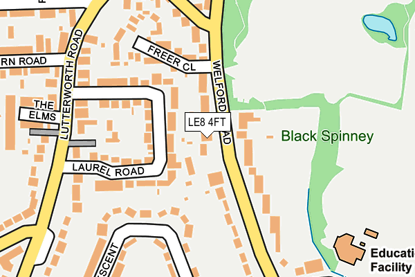 LE8 4FT map - OS OpenMap – Local (Ordnance Survey)
